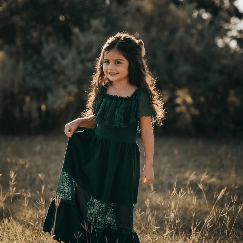 Green Clara Ruffle Dress | BAILEYS BLOSSOM